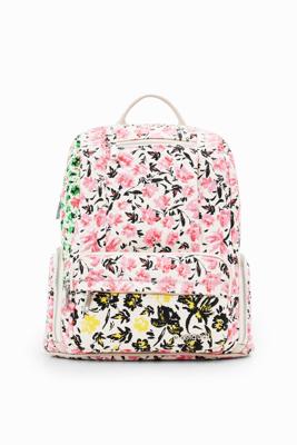 Canvas rugzak bloemen M - WHITE - U