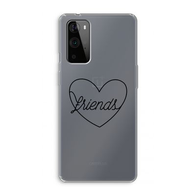Friends heart black: OnePlus 9 Pro Transparant Hoesje