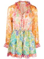 ZIMMERMANN Raie floral-print playsuit - SPLI - thumbnail