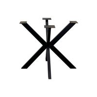 Zwarte stalen vierkanten matrix tafelpoot hoogte 72 cm en 90x90 cm (koker 10 x 3) - thumbnail