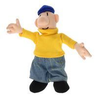 pluchen pop geel, 18 cm