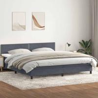 Boxspring met matras fluweel donkergrijs 180x210 cm