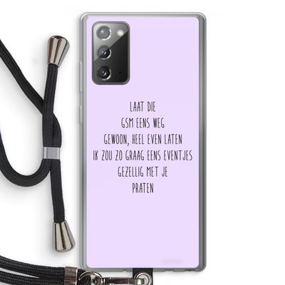 GSM: Samsung Galaxy Note 20 / Note 20 5G Transparant Hoesje met koord