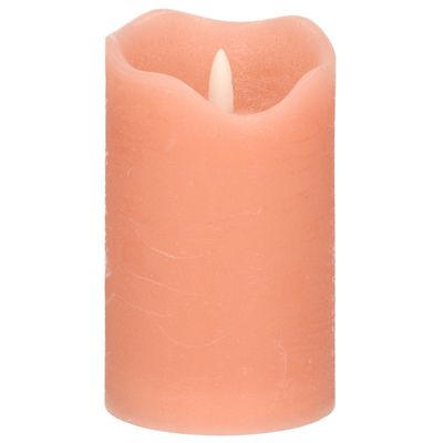 LED kaars/stompkaars - roze - D7,5 x H12,5 cm - timer - 3D vlam LED kaars/stompkaars - roze - D7,5 x H12,5 cm - timer - 3D vlam