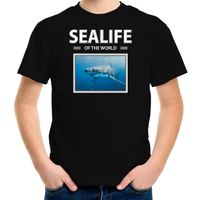Haai foto t-shirt zwart voor kinderen - sealife of the world cadeau shirt Haaien liefhebber XL (158-164)  -