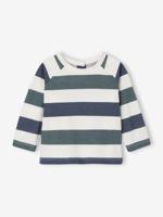 Gestreept t-shirt voor baby's met lange mouwen grijsblauw