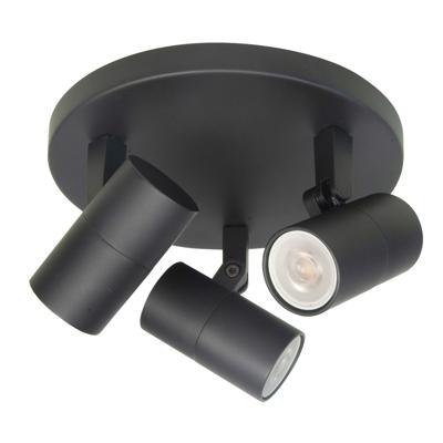 Highlight Zwarte opbouwspotPiccolo 3-lichts rond - S7442.01