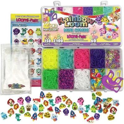Armbandmaakdoos - BANDAI - Rainbow Loom Mini Combo Set Loomi Pals - 2100 elastieken / 60 bedels