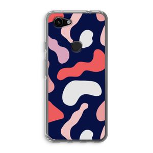 Memphis Shapes Pink: Google Pixel 3a Transparant Hoesje