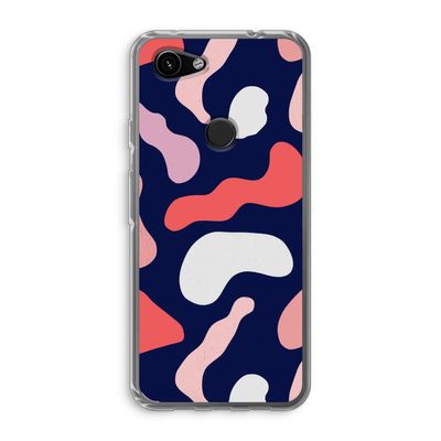 Memphis Shapes Pink: Google Pixel 3a Transparant Hoesje
