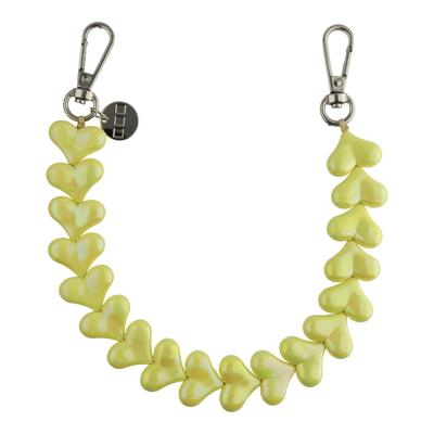 Telefoonkoord Heart - Geel - Zilver Telefoonkoord Heart - Geel - Zilver