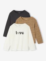 Set van 3 BASICS meisjesshirts met lange mouwen antraciet Set van 3 BASICS meisjesshirts met lange mouwen antraciet