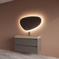 Badmeubelset BWS Riga Met Lako Wastafel Cappuccino 100 cm Leigrijs Boss & Wessing