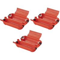 3x Stekkersafes / veiligheidsboxen stekkerverbindingen IP44 kunststof rood 21 x 8 x 8,5 cm