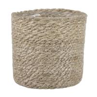 Mica Decorations Plantenpot - rotan - bruin - plantenmand - 14x14cm