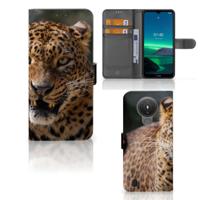 Nokia 1.4 | Telefoonhoesje | Met pasjeshouder | Luipaard