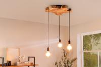 Handgemaakte hanglamp HYPNOTIC 50cm naturel Longan massief hout - 44686
