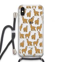 Alpacas: iPhone XS Transparant Hoesje met koord