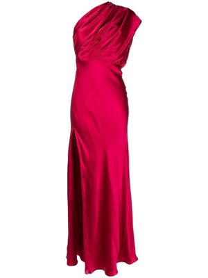 Michelle Mason robe longue asymétrique à dos ouvert - Rouge