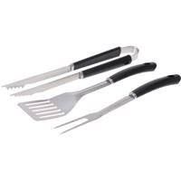 BBQ/barbecue gereedschap set 3-delig RVS - tang - vork - spatel