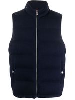 Brunello Cucinelli gilet matelassé - Bleu