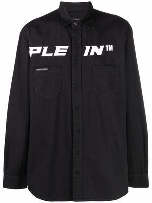 Philipp Plein chemise en jean à logo - Noir