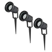 Set van 3 LED prikspots - Dimbaar - Kantelbaar - 4000K neutraal wit - 4 Watt 345 Lumen - IP44 - Waterdicht - Zwart - Tuinspot - tuinverlichting - padverlichting