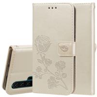 Rose reliëf horizontale Flip PU lederen draagtas met houder & kaartsleuven & portemonnee voor Huawei Honor 20 Pro (goud)