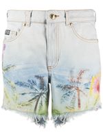 Versace Jeans Couture short en jean imprimé - Bleu - thumbnail