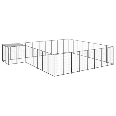 Hondenkennel 20,57 m² staal zwart