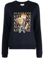 Maison Kitsuné sweat en coton à logo imprimé - Bleu - thumbnail