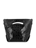 Philipp Plein sac à main à effet peau de crocodile - Noir