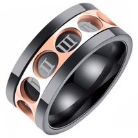 Stalen heren ring Spinner Romeinse Cijfers