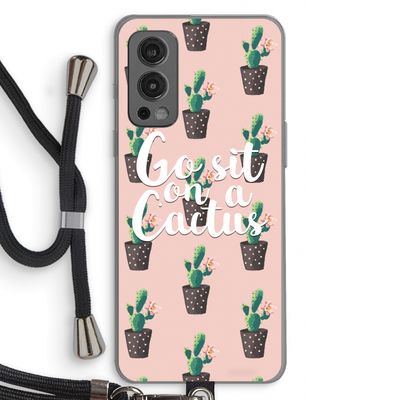 Cactus quote: OnePlus Nord 2 5G Transparant Hoesje met koord