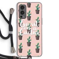 Cactus quote: OnePlus Nord 2 5G Transparant Hoesje met koord