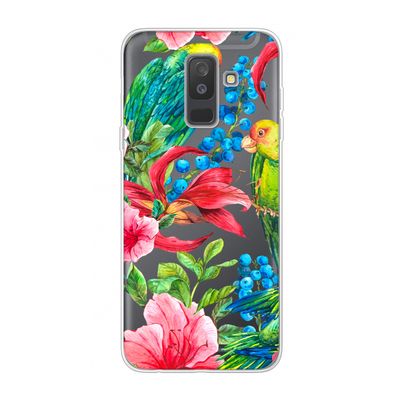 Papegaaien: Samsung Galaxy A6 Plus (2018) Transparant Hoesje