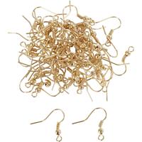 Creativ Company Oorbelhaaken, l: 18 mm, verguld, 100 stuk/ 1 doos