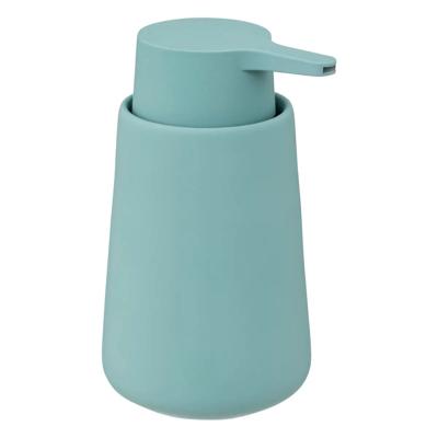 5Five Zeeppompje/zeepdispenser Cocoon - kunststeen - ijsblauw - 300 ml - keuken/badkamer/toilet