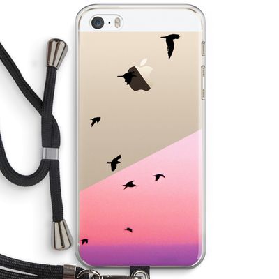 Fly away: iPhone 5 / 5S / SE Transparant Hoesje met koord