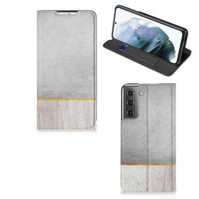Samsung Galaxy S21 FE Book | Wallet Case | Wood Concrete