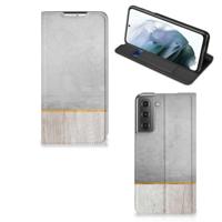 Samsung Galaxy S21 FE Book | Wallet Case | Wood Concrete