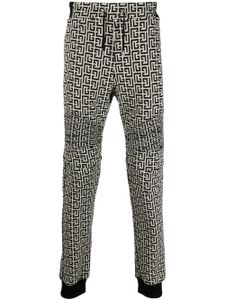 Balmain pantalon de jogging à motif monogrammé en jacquard - Noir