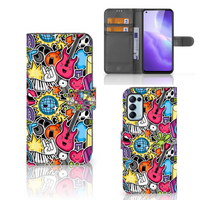 OPPO Find X3 Lite Wallet Case met Pasjes Punk Rock