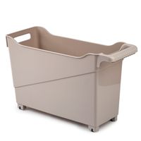 Kunststof trolley licht bruin op wieltjes L45 x B17 x H29 cm