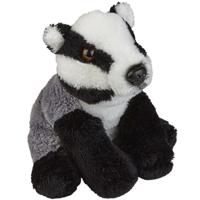 Pluche diereknuffel - Das - 15 cm - zwart/grijs - Bosdieren knuffel Pluche diereknuffel - Das - 15 cm - zwart/grijs - Bosdieren knuffel