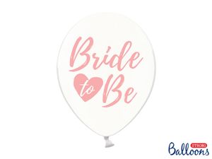 Transparante ballonnen Bride To Be roze (6st)