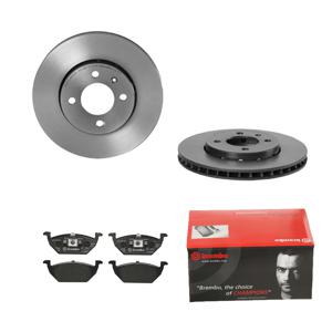 Remmenset, remschijf BREMBO, Remschijftype: Binnen geventileerd, Inbouwplaats: Vooras, u.a. für VW, Seat, Skoda