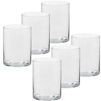 Trend Candles Theelichthouder - 6x - transparant glas - hoog model - 5,5 x 6,5 cm - Kaarsenhouders