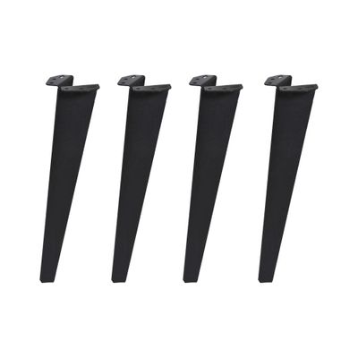 Massief stalen meubelpoot zwart taps 11,5 bij 7 cm en hoogte 40 cm - 4 stuks