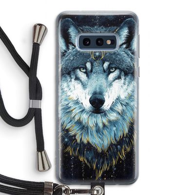 Darkness Wolf: Samsung Galaxy S10e Transparant Hoesje met koord